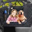 URPOWER 2026 Upgraded Back Seat Extender for Dogs - Large Hard Bottom Dog Car Seat Cover Holds 550lbs, Waterproof Dog Hammock Pet Bed with High-Density Foam Non-Slip Backseat Protector