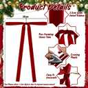 2 x 6PCS Large Velvet Christmas Wreath Bows 24x15 Inch Vintage Xmas Tree Topper Ribbon Bow Rustic Christmas Staircase Crafts Gift Bows for Christmas Outdoor Indoor Decor(Burgundy)