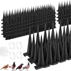 9.8 Feet 10 Packs Bird Spikes, Bird Deterrents for Outside, Bird Spikes Deterrent, Pigeon Spikes, Bird Spikes for Outside to Keep Birds Away, Plastic Fence Spikes for Railing and Roof (10PACKS)