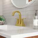 Pfister Bruxie Bathroom Sink Faucet, 4-Inch Centerset, 2-Handle, 3-Hole, NSF Certified, Brushed Gold Finish, LF048BIEBG
