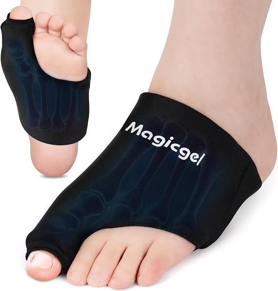 Magic Gel Foot Ice Pack Wrap & Toe Wrap for Gout Relief, Bunion, Plantar Fasciitis, Turf Toe, Broken Toe, Swelling, Foot & Toe Pain Relief, Hot & Cold Gel Therapy, Reusable Compression Support