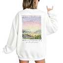 FASHGL Christian Sweatshirt Women Jesus Faith Pullover Bible Verse Inspirational Shirt Oversized Floral Graphic Tops White (Beige, XXL)