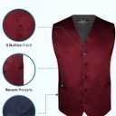 S.H. Churchill & Co. Men's 4 Piece Vest Set, with Bow Tie, Neck Tie & Pocket Hankie (Red), M