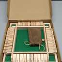 AMEROUS 12 Inches Shut The Box Family Game (1-4 Players), 4 Sided Large Wooden Number Dice Board Game with 12 Dices and Shut The Box Rules for Kids, Adults