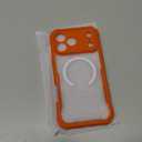 CENHUFO Magnetic Privacy for iPhone 17 Pro Max Case [Compatible with Magsafe] Full Body Phone Case Built-in 9H Tempered Glass Privacy Screen Protector, Camera Protection Shockproof Cover - Orange