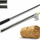 Hay Probe Sampler Electric Drill Compatible 26 Inch Stainless Steel Hay Core Sampler with Quick-Detach Design for Hay Bale Sampling (Not Include Electric Drill)