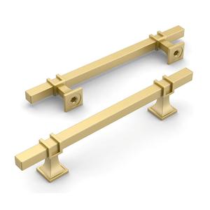 Amerdeco 10 Pack Brushed Gold Cabinet Pulls 5 Inch(128mm) Hole Center Drawer Pulls Cabinet Hardware Kitchen Cabinet Handles for Bathroom Dresser Pulls ZH0067