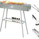WILLBBQ Charcoal Grill for Tailgate Patio Beach Backyard, Alloy Steel BBQ Barbecue Outdoor Grilling with Durable Support Frame and Dual Adjustable Vents (39.4x7.1x5.1 inch With Accessories)