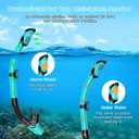 Snorkeling Gear for Adults, Dry Snorkel, Mask Set Adult, Diving Scuba Mask, Scuba Gear, Swimming Goggles with Nose Cover, Swim Freediving Tempered Glass Panoramic View Travel Packages