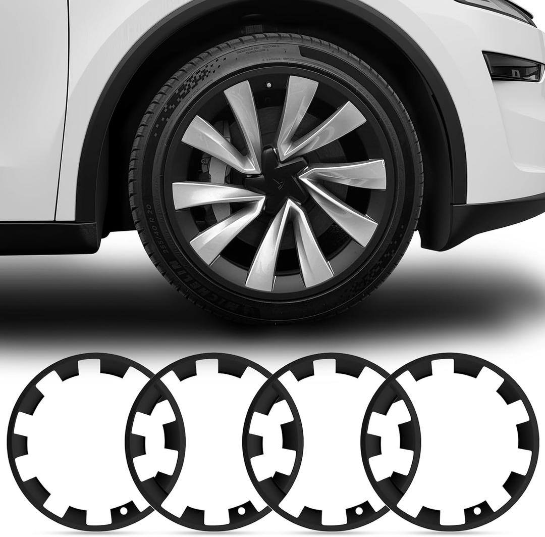 Wheel Rim Protector for Tesla Model Y Juniper 20 Helix Wheels, 4PCS ABS Anti-Curb Scratch Guard, Matte Black Rim Edge Trim, No-Drill Snap-On Installation, for Model Y 2026 Accessories