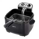 Amazon Basics 2.1-Qt (2.0L) Electric Deep Fryer with 8-Cup Oil Capacity, Adjustable Temperature Control, Timer, Easy Draining Removable Basket, Viewing Window, 1500W, Black