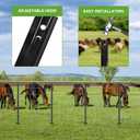10Pack Fence Posts 4Ft in Bulk, Metal Fence Stakes Black Fencing Pole Heavy Duty T Post for Garden Wire Fencing, Black