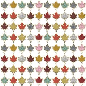 Sailanzi 36pcs Alloy enamel maple leaf set series Pendant Jewelry Making DIY Keychain Earrings Pendant Various Design Charms for Jewelry Making Bracelets Necklace (SN277)