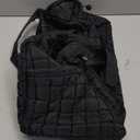 Quilted Travel Duffle Bag for Women Medium Weekender Bag Puffer Overnight Bag Large Soft Puffy Duffel Bag Carry-On Gym Bag Lightweight Personal Item Travel Bag for Trips Business Sport Airplane (Black)