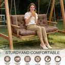 Porch Swing Cushions, Outdoor Swing Replacement Cushions 3 Seater with Backrest, Waterproof Bench Cushion with Ties,for Patio,Porch, Garden,Backyard(Coffee 60 * 40 in), 60x 40 inches