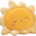 JOSON Sun Shaped Pillow Cute Sun seat Cushion Chair Cushion, Soft Plush Toy Pillow, Used for Home Decoration Children's and Girls' Birthday Gifts (17.8 inch Yellow)