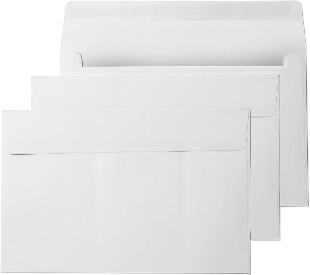 Pack It Chic - 5.75 X 8.75 Envelopes (250 Count) White A9 Peel-and-Stick Envelopes for Photos, Letters, Invitations, Weddings, Announcements, and Holidays - 5 3/4" X 8 3/4"