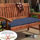 Magpie Fabrics Patio Bench Cushion Cover 48x18x3 Inch, NO Insert! Water&Fade Resistant Outdoor Loveseat Replacement Cover with Zipper (Navy Blue Textured)