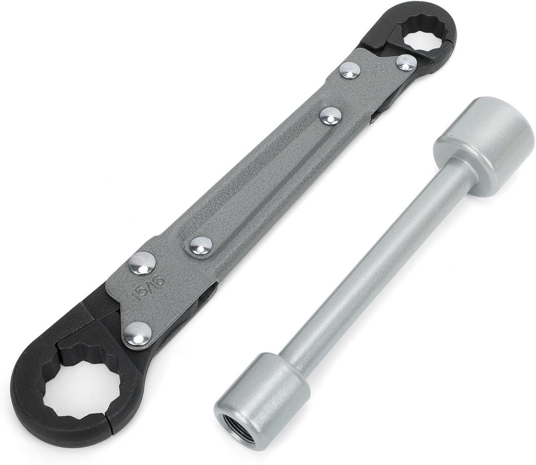 Holdly Plumbing Tools Angle Stop Wrench Kit Adjustable Wrench Professional Plumber Tools for Installing New Compression Angle Stops and Removing Compression Rings-Silver Tool Kit
