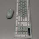 Wireless Keyboard and Mouse Combo, Full-Sized Wireless Keyboard and Adjustable DPI Mouse, 2.4GHz USB Receiver, Silent Keyboard and Mouse for PC, Windows, MAC, Desktop, Laptop (Avocado Green)