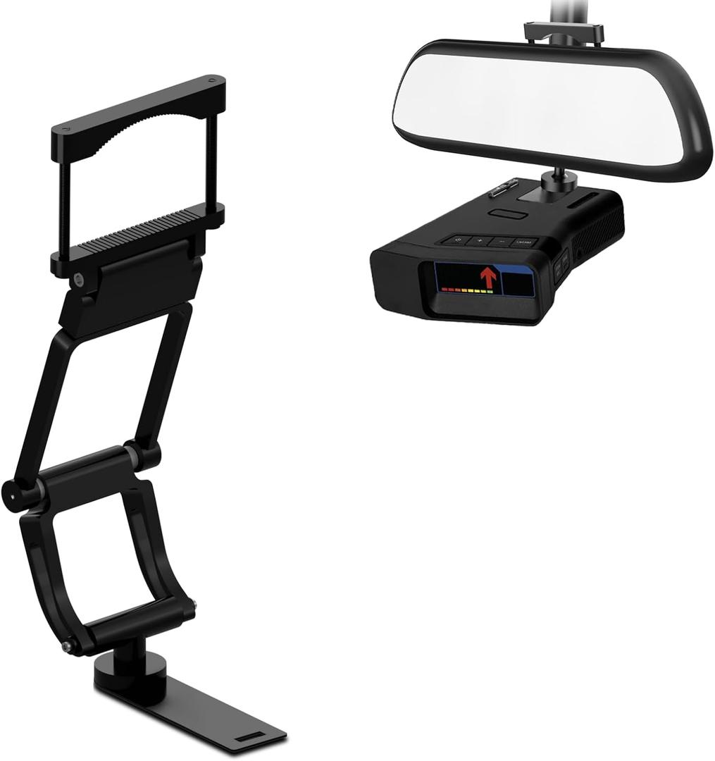 Rearview Mirror Radar Mount - Aluminum Bracket for Uniden R7 R8 Detectors