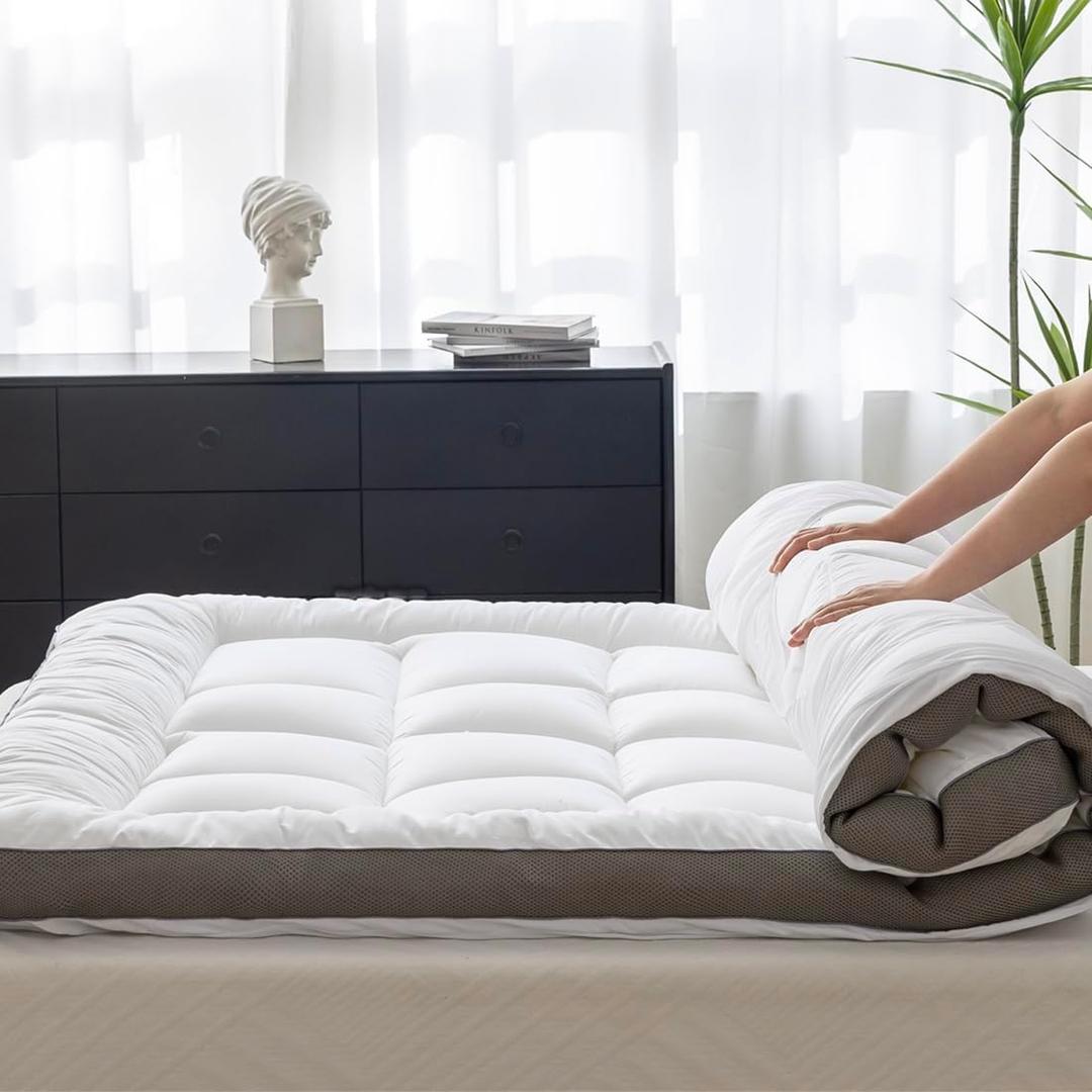 Ultimate Comfort and Cooling: 100% Cotton 2" Thick Twin XL Mattress Topper - Luxurious Softness, Good for Back Pain, Revolutionary Cooling Technology, No-Slip Design, Ideal for Deep Sleep Mattress Pad