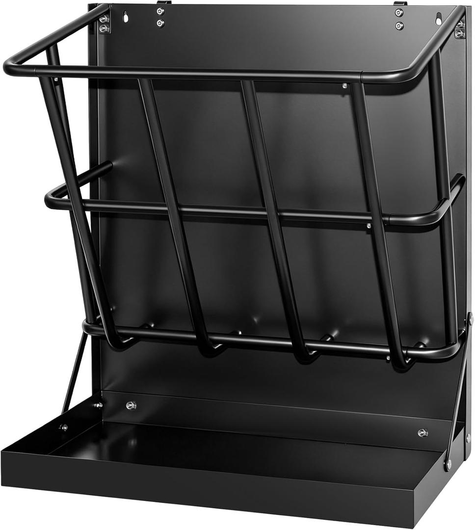 2 in 1 Wall Mount Hay and Grain Feeder, 25 Gallons Livestock Feeder