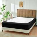 Biscaynebay Decorative Box Spring Cover Queen Size, Black Luxurious Jersey Knitting Stretchy Wrap Around 4 Sides Bed Skirt for Home/Hotels, Easy Fit Wrinkle Free Machine Washable