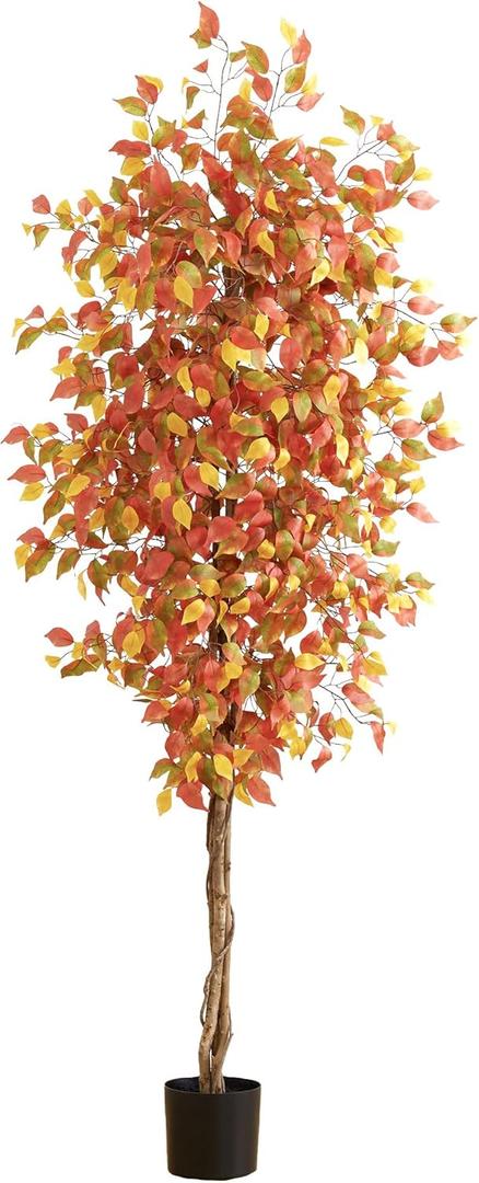 Nearly Natural 7ft. Autumn Ficus Artificial Fall Tree
