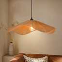 Arturesthome 25.5" Boho Twine Pendant Lamp Shade,Large Woven Hanging Lighting for Living Room Bedroom Adjustable Modern Chandelier for Kitchen Hallway