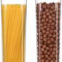 Pack Airtight Food Storage Container Set, BPA Free Kitchen Pantry Organization Canisters, One-handed Airtight Cereal Spaghetti Storage Containers, 2.1 L / 72oz, White