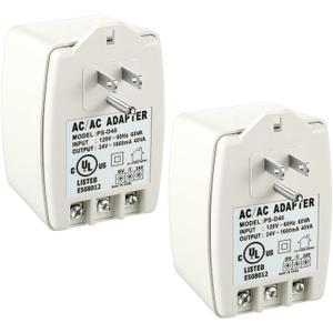 Hotop 2 Pack 24 Volt Transformer, 40 VA AC Transformer Plug in with PTC Fuse Compatible with Ring Doorbell and Thermostat, Compatible with Nest, Ecobee, Sensi/Honeywell/24V Adapter