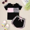 Toddler Baby Girl Summer Outfits Short Sleeve T-Shirt and Shorts 2Pcs Clothes Set for Girls (Black)