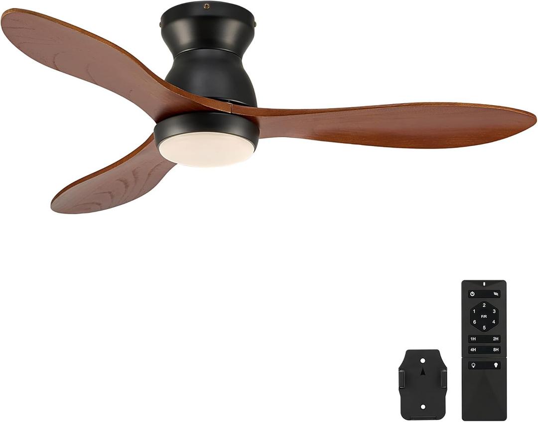 VONLUCE Ceiling Fans with Lights, 42 Inch Ceiling Fan and Remote, 6-Speeds Noiseless Reversible DC Motor, 3CCT, Wood Ceiling Fan for Farmhouse Bedroom Indoor Outdoor, Black VONLUCE Ceiling Fans with Lights, 42 Inch Ceiling Fan and Remote, 6-Speeds Noiseless Reversible DC Motor, 3CCT, Wood Ceiling Fan for Farmhouse Bedroom Indoor Outdoor, Black