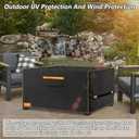 Fire Pit Cover,Outdoor Heavy Duty 600D 100% Waterproof Fire Pit Cover Rectangular,Weatherproof Firepit Covers Rectangle 52" L x 34" W x 24" H,Black