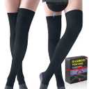 Bamboo Viscose Thigh High Compression Socks for Women Men 15-20 mmHg - Over the Knee Compression Stockings for Summer, Size: Small-Medium