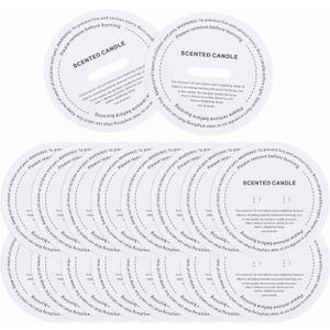 QUARKZMAN Pack of 30 Candle Dust Covers 5.5 cm/2.2 Inches Round Printed White Candles Drip Protection Lid Accessories for Crafts Scented Candles Glasses Boxes Packaging White