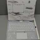 Transparent Case with Keyboard for iPad Air 13 Inch (M3/M2, 2025/2024), iPad Pro 12.9 Inch (6/5/4/3 Gen),7-Color Backlit,Magic Wireless Keyboard, 360Rotating,with trackpad,Pencil Holder,White