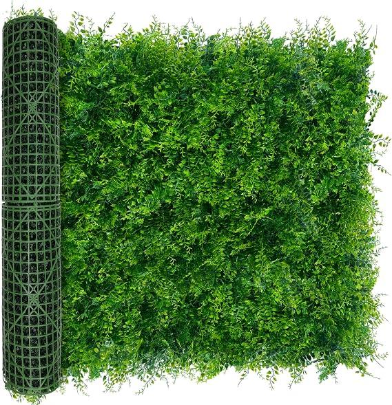 DOPGIB  40X120 in (33.5 sqft) Greenery Roll UV-Anti Privacy Wall Screen, Faux Plant Panels, Boxwood Backdrop, Green Vine Leaf Hedge Fence, Indoor Outdoor Home Decor
