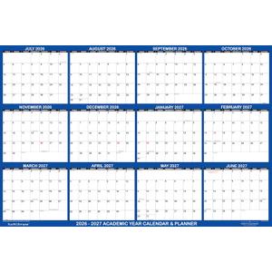 32x48 SwiftGlimpse 2026-2027 Academic Wall Calendar Erasable, XLarge, Wet & Dry Erase Laminated, July 2026 to June 2027