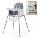 3 in 1 Baby High Chair,Adjustable Convertible Chairs Baby High Chairs for Babies and Toddlers,Portable and Easy to Clean,Gray