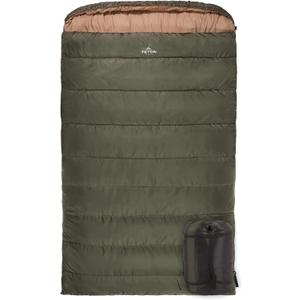 Teton Mammoth Queen Size Double Sleeping Bag- A Warm Bag The Whole Family can Enjoy Great for Camping, Hunting and Base Camp. Compression Sack Included, Mammoth 0f