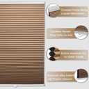 MYshade Cordless Blackout Cellular Shades, 1.5" Honeycomb Window Blinds for Bedroom & Nursery, Thermal Insulated, Noise Reducing, Privacy Shades, Inside or Outside Mount (26" W x 50" H, Light Brown)