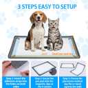 Dog Pee Pad Holder with 4 Magnetic Corner Clips, Small 17.5x23.5 Inch Silicone Non-Slip Base Puppy Potty Training Tray, Leak-Proof Raised Edge for Home Indoor Floor Wall Protection