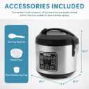 AROMA Digital Rice Cooker, 4-Cup (Uncooked) / 8-Cup (Cooked), Steamer, Grain Cooker, Multicooker, 2 Qt, Stainless Steel Exterior, ARC-914SBD