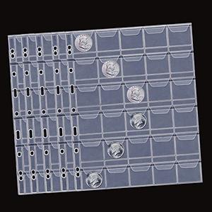 MUDOR Coin Pocket Pages, PVC-Free Coin Sleeves - 30-Pocket Sheets for Binders