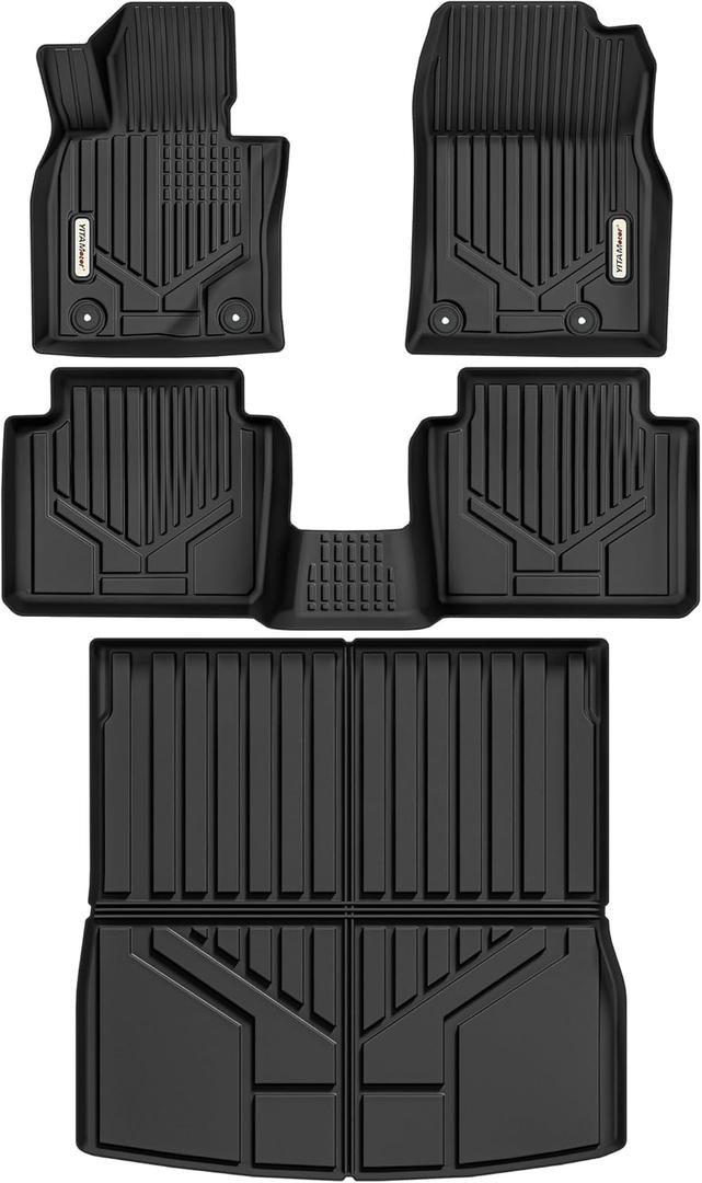 YITAMOTOR Floor Mats Fit for Mazda CX-50 2023-2025Not for Hybrid, All-Weather TPE 1st, 2nd Row, and Trunk Mats - Black