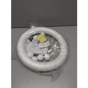 LED Light-Up Halloween Ghost Wreath, 12 Glowing White Ghost Garland, Halloween Ghost Wreath, Spooky Indoor & Outdoor Hanging Decoration for Front Door, Wall, Party