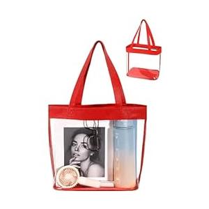 Clear Bags for Women Men, Stadium Approved Clear Handbag Zip Lunch Bag Clear Shoulder Bag for Concert 10pcs