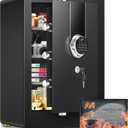 5.5 Cuft Biometric Fireproof Safe For Home, Heavy Duty Safe Box Fireproof Waterproof, Large Document Safety With Keypad and Dual alarms, Digital Security Safety Box for Money Jewelry